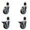 Service Caster 4'' Gray Poly Wheel Swivel 1-7/8'' Expanding Stem Caster Set 2 Brakes, 4PK SCC-EX20S414-PPUB-2-PLB-2-178 - alternate 1